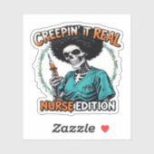 Halloween Creepin It Real! Nurse Edition Classic T Sticker (Vel)