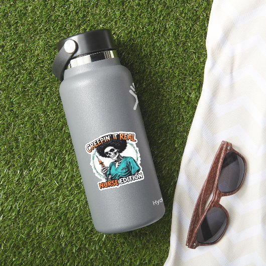 Halloween Creepin It Real! Nurse Edition Classic T Sticker (HydroFlask Insitu)