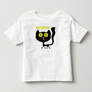Halloween Creepy Black Cat Kinder Shirts