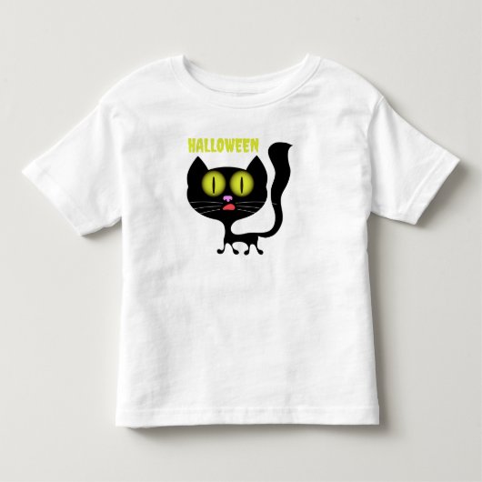 Halloween Creepy Black Cat Kinder Shirts (Voorkant)
