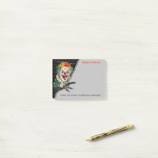 Halloween Creepy Clown Scary Funny Horror Custom Post-it® Notes (Op bureau)