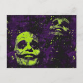 Halloween Creepy Clown Spooky Seizoen Paarse Briefkaart (Voorkant)