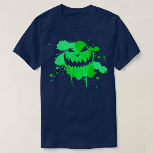 Halloween Creepy Evil Jack o Lantern Smiling Face T-shirt (Design voorkant)