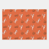 Halloween Creepy Ghosts Pompoenen Sinaasappel & Zw Inpakpapier Vel (Voorkant 3)