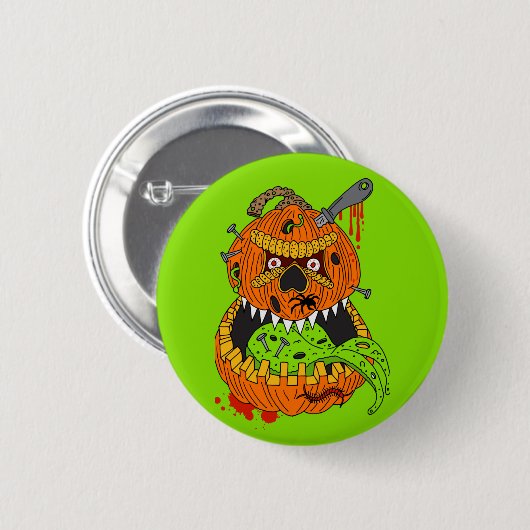 Halloween Creepy Gory pompoen Horror Ronde Button 5,7 Cm (Voorkant /achterkant)