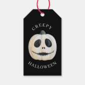 Halloween Creepy Gothic Jack O Lantaarn Pompoen Cadeaulabel (Voorkant)