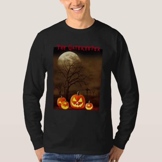 Halloween Creepy Graveyard Pumpkins Gatekeeper T-S T-shirt (Voorkant)