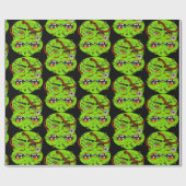 Halloween Creepy Gruyal Green Monster Character Cadeaupapier (Vlak)