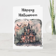 Halloween Creepy Haunted House Greeting