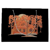 Halloween Creepy Haunted House Groot Cadeauzakje (Achterkant)