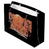 Halloween Creepy Haunted House Groot Cadeauzakje (Achterkant Gekanteld)