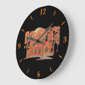 Halloween Creepy Haunted House Large Clock Grote Klok (Hoek)
