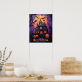 Halloween Creepy Haunted House Poster (Keuken)