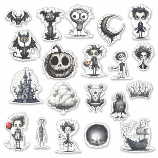 Halloween Creepy Horror Nachtmerrie Sticker (Voorkant)