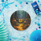 Halloween Creepy Jack o Lantaarn Pompoenen Papieren Bordje (Feest)