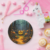 Halloween Creepy Jack o Lantaarn Pompoenen Papieren Bordje (Feest)