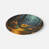 Halloween Creepy Jack o Lantaarn Pompoenen Papieren Bordje (Gekanteld)