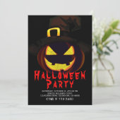 Halloween Creepy Jack O Lantern Party Uitnodiging (Staand voorkant)