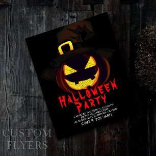 Halloween Creepy Jack O Lantern Party Uitnodiging Flyer