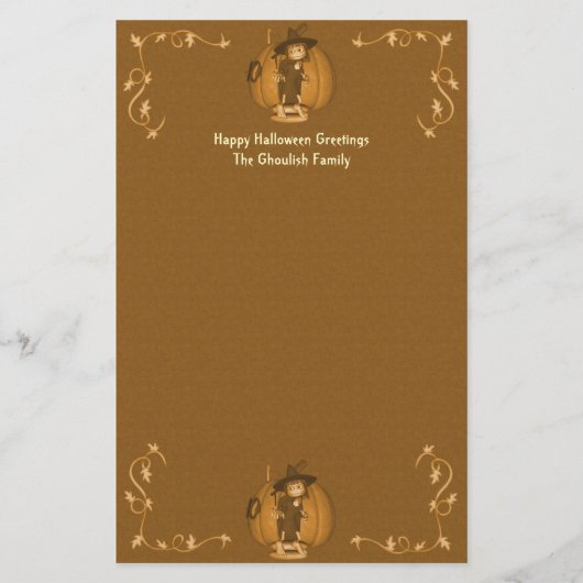 Halloween Creepy Kind Witches Stationery Briefpapier (Voorkant)
