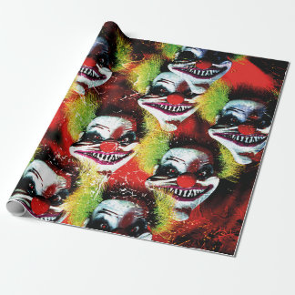 halloween creepy kwaadaardig horror clown collage cadeaupapier