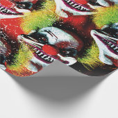 halloween creepy kwaadaardig horror clown collage cadeaupapier (Hoek)