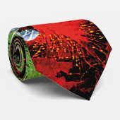 halloween creepy kwaadaardig horror clown collage stropdas (Opgerold)