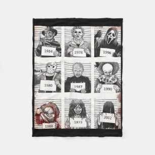 Halloween Creepy Legends Killer Mugshots Horror Fa Fleece Deken
