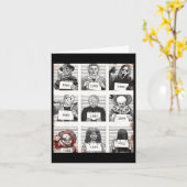 Halloween Creepy Legends Killer Mugshots Horror Fa Kaart (Gele Bloem)