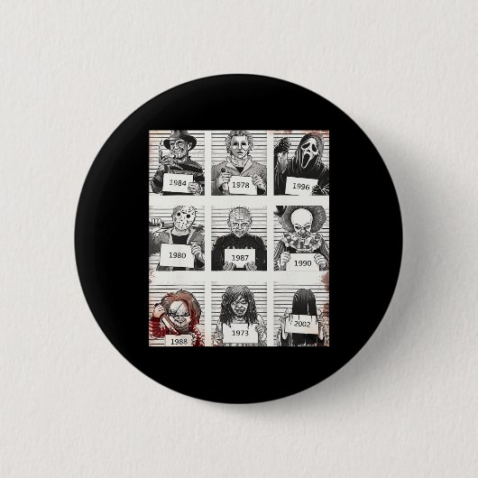 Halloween Creepy Legends Killer Mugshots Horror Fa Ronde Button 5,7 Cm (Voorkant)
