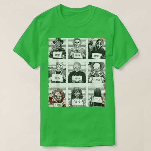 Halloween Creepy Legends Killer Mugshots Horror Fa T-shirt (Design voorkant)