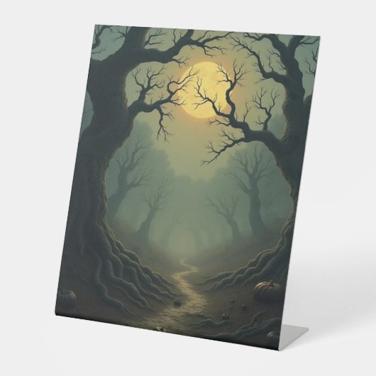 Halloween Creepy Path Reclamebord Met Voetstuk (Voorkant)
