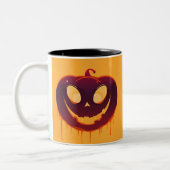 Halloween Creepy Pumpkin Face Coffee Mug Tweekleurige Koffiemok (Links)