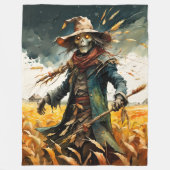 Halloween Creepy Scarecrow Fleece Deken (Voorkant)