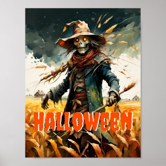 Halloween Creepy Scarecrow Poster (Voorkant)