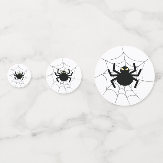 Halloween Creepy Scary Black Itsy Bitsy Spider Web Confetti (Voorkanten)