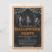 Halloween Creepy Skeletons Graveyard Party Kaart (Voorkant)
