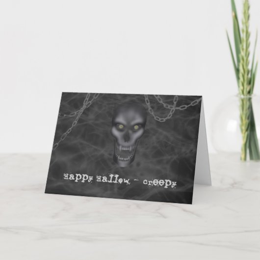 Halloween - Creepy Skull Briefkaart, Greetings Kaart (Voorkant)