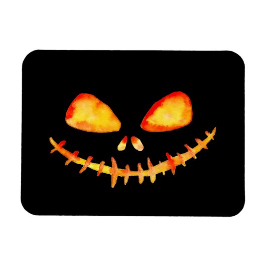 Halloween Creepy Smile Jack O' Lantern Magneet (Horizontaal)