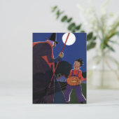  Halloween, Creepy Witch met Boy Briefkaart (Staand voorkant)