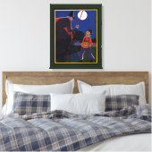 Halloween, Creepy Witch met Boy Canvas Afdruk (Insitu (Slaapkamer))