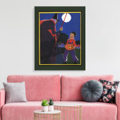 Halloween, Creepy Witch met Boy Canvas Afdruk (Insitu (Woonkamer))