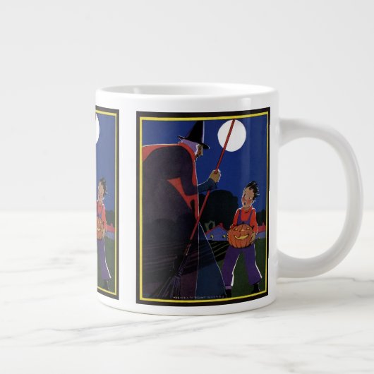  Halloween, Creepy Witch met Boy Grote Koffiekop (Rechts)
