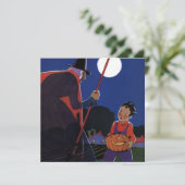  Halloween, Creepy Witch met Boy Kaart (Staand voorkant)