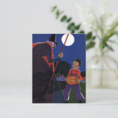 Halloween, Creepy Witch met Boy Kaart (Staand voorkant)
