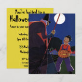 Halloween, Creepy Witch met Boy Kaart (Voorkant / Achterkant)