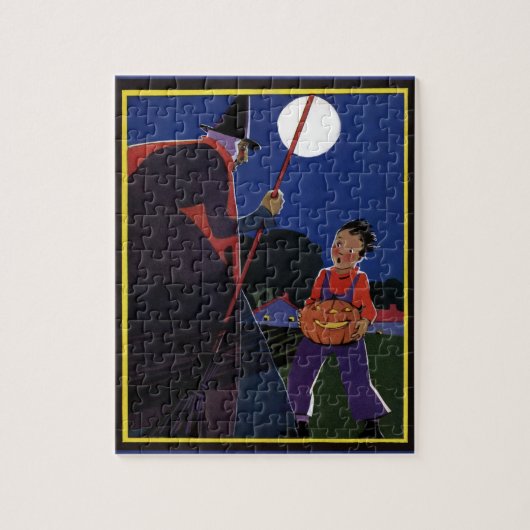  Halloween, Creepy Witch met Boy Legpuzzel (Verticaal)