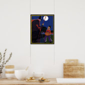 Halloween, Creepy Witch met Boy Poster (Keuken)