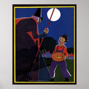  Halloween, Creepy Witch met Boy Poster
