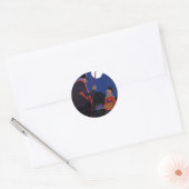  Halloween, Creepy Witch met Boy Ronde Sticker (Envelop)
